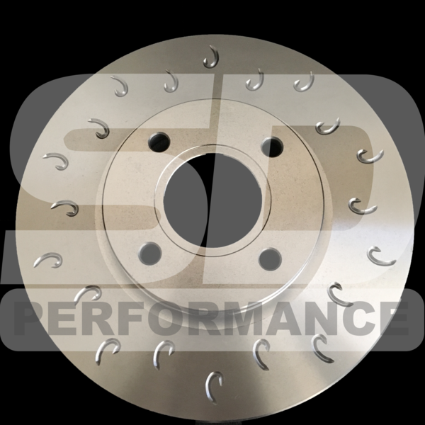 MTEC Drilled & Grooved Brake Discs & Pads Kit - Front Set For Ford Fiesta Mk7 2008-2013