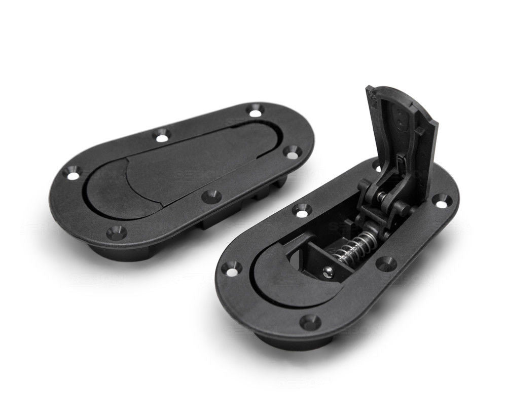 Black Plus Flush Non Locking Quick Release Bonnet/Boot Pin Catches
